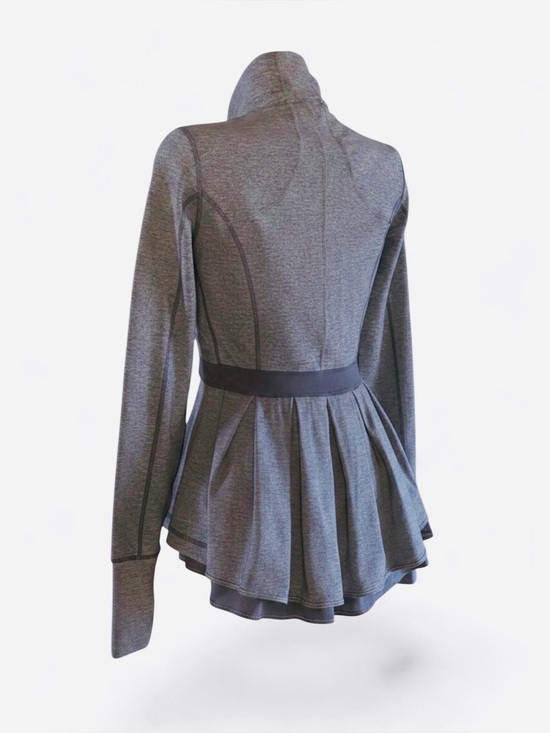 lululemon athletica Sweaters - lululemon athletica Heather Gray Peplum Track Jacket